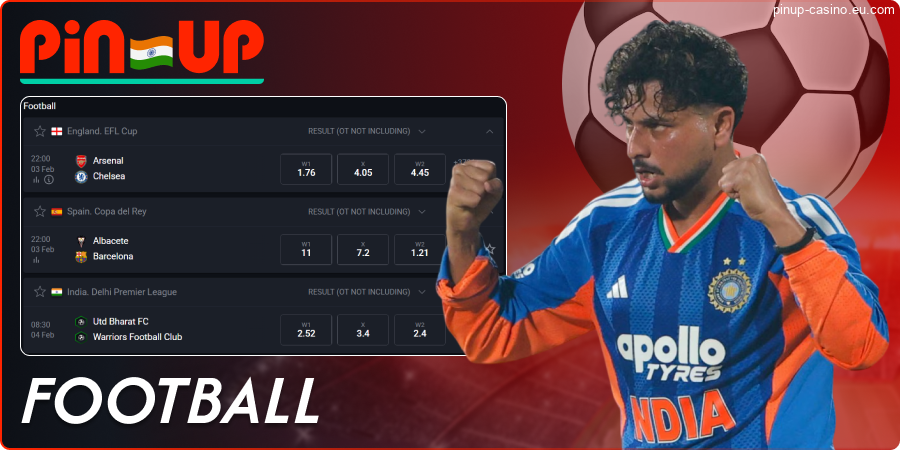 Football betting at Pin-Up India