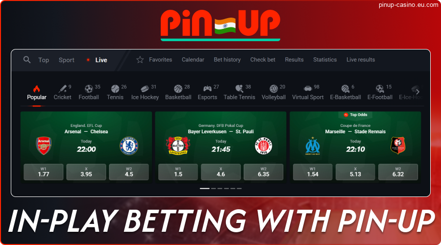 Live Sports Betting at Pin-Up India
