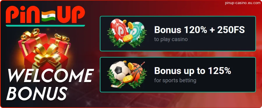 Welcome bonuses at Pin-Up IN